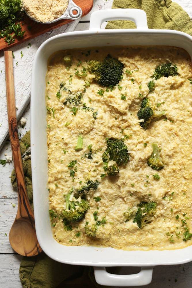 Cheesy Cauliflower Rice & Broccoli Bake