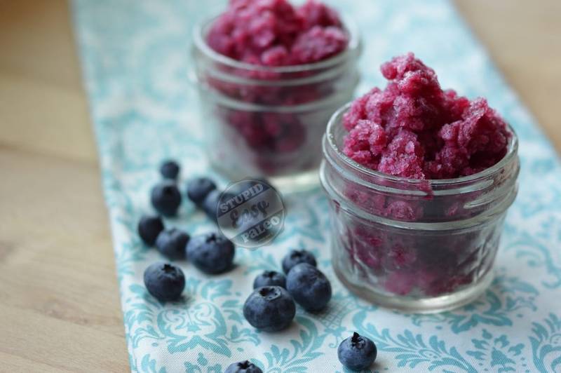 Blueberry Rhubarb Granita