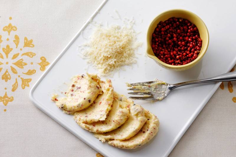 Pink herb butter