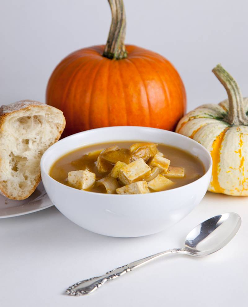 Hearty Pumpkin Potato Soup with Tofu