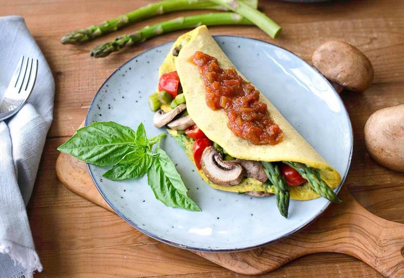 Leftover Veggie Chickpea Omelette