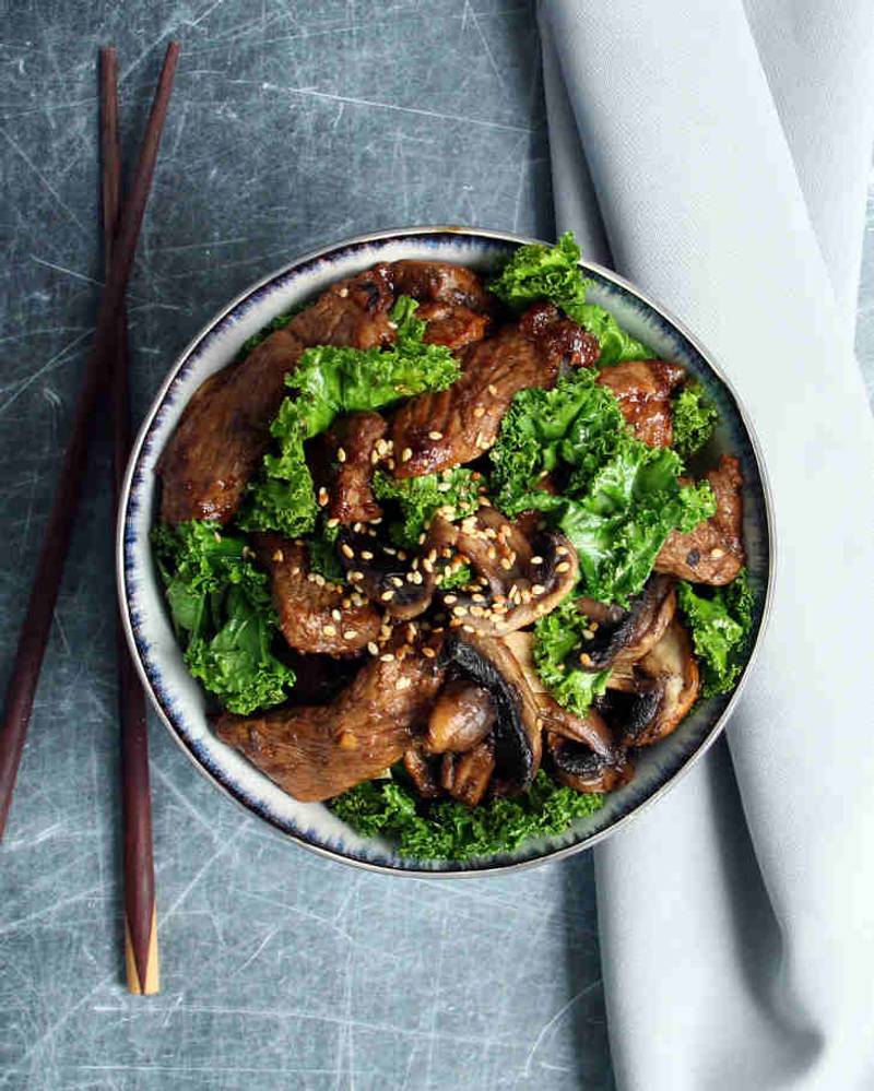 Keto Beef Teriyaki Recipe with Sesame and Kale