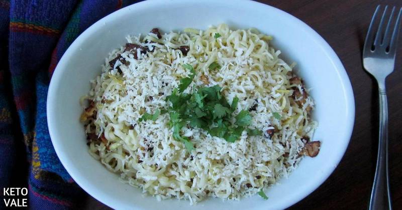 Shirataki noodles Carbonara