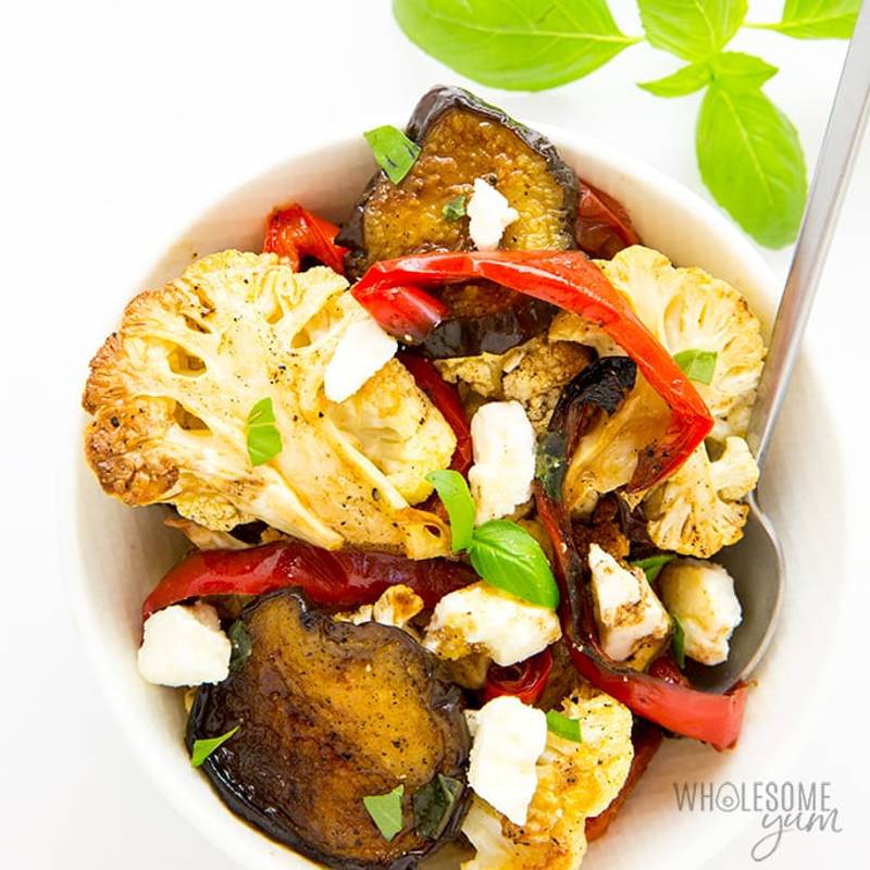 Easy Cold Roast Vegetable Salad with Feta and Balsamic Dressing