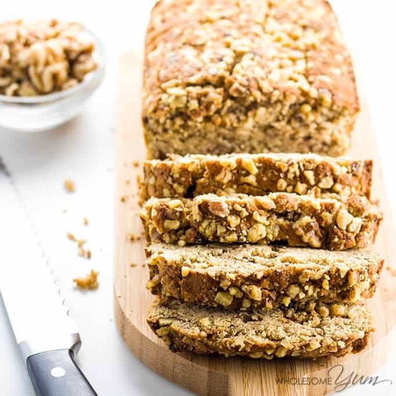 Keto Low Carb Banana Bread Recipe with Almond Flour - Sugar Free