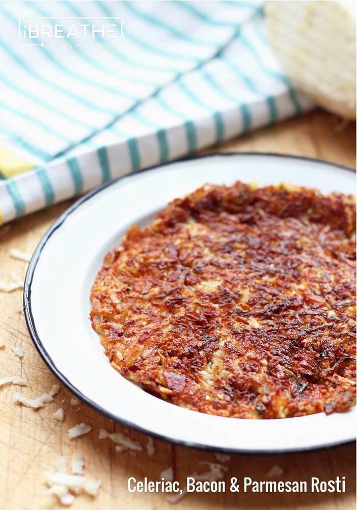 Low Carb Celeriac, Bacon & Parmesan Rosti