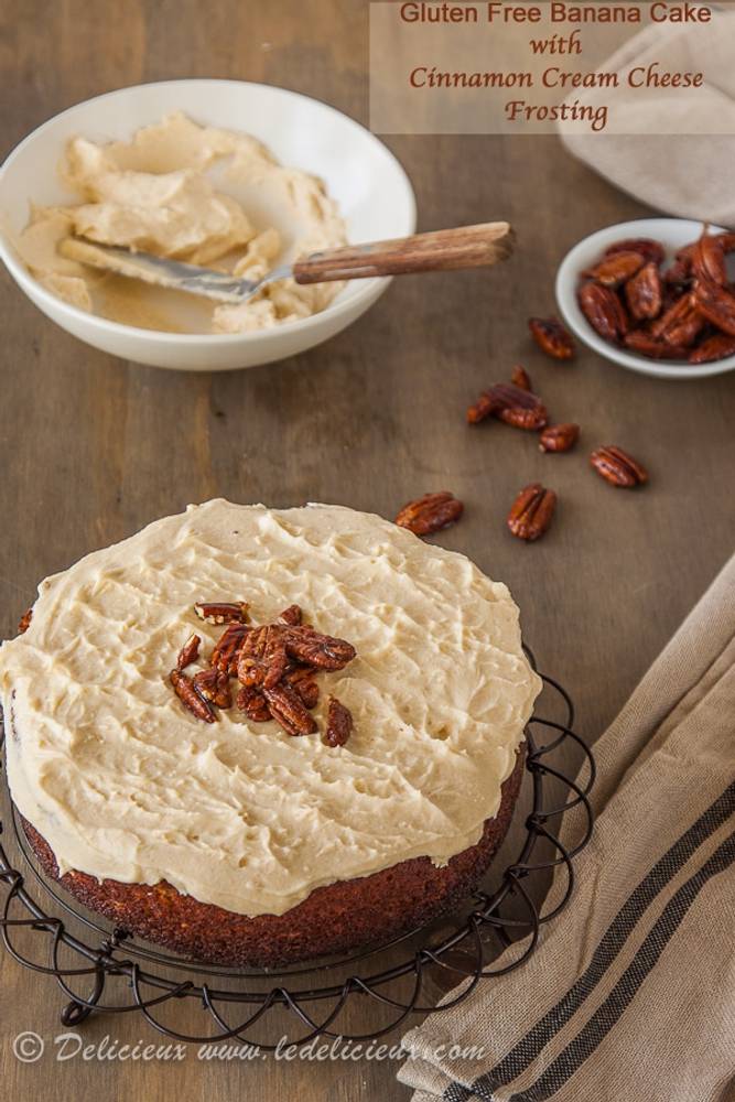 Gluten free Banana Cake with Cinnamon Cream Cheese Frosting