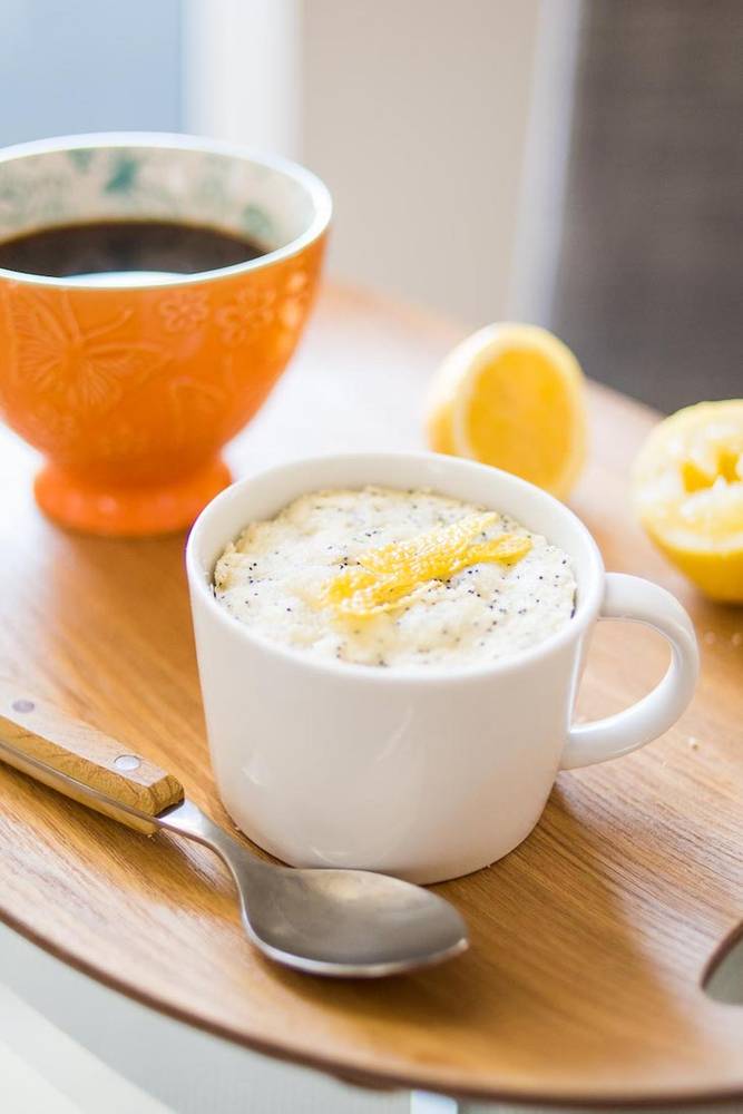 Keto Lemon Poppy Seed Mug Cake (Nut-Free)