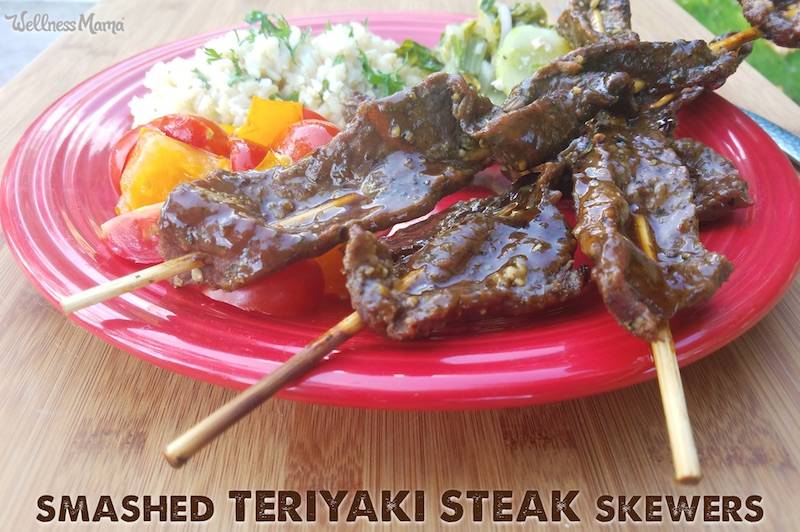 Smashed Teriyaki Steak Skewers Recipe
