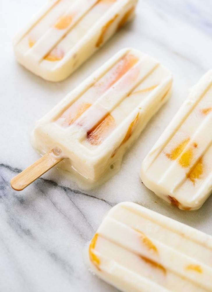 Creamy Peach & Honey Popsicles