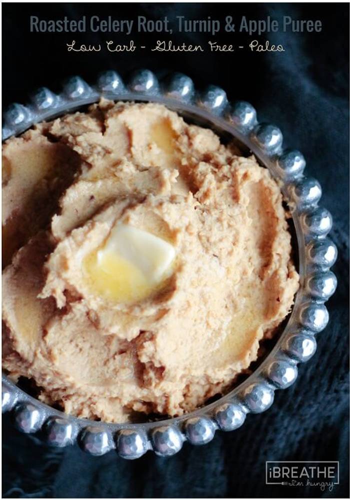 Roasted Celery Root, Turnip & Apple Puree - Low Carb