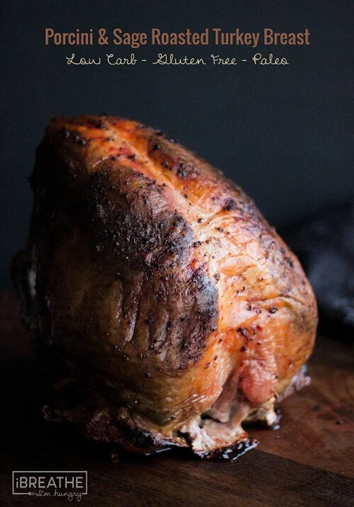 Porcini mushroom crusted roasted turkey breast
