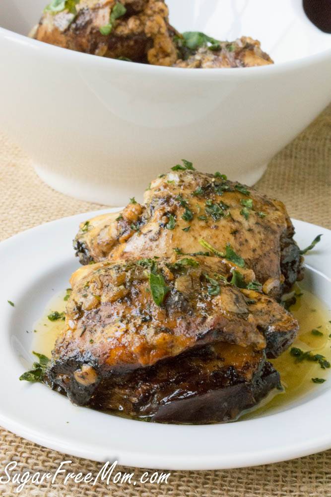 Crock Pot Balsamic Caprese Stuffed Chicken Thighs