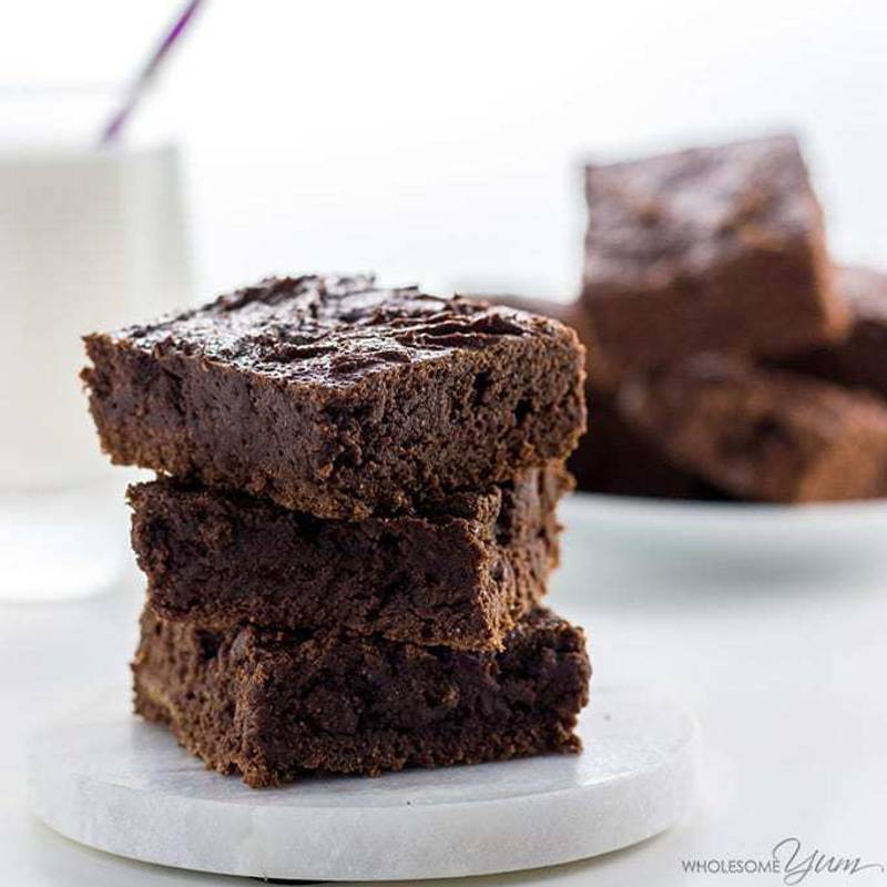 Easy Paleo Low Carb Brownies Recipe with Almond Butter - 5 Ingredients