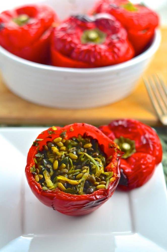 Freekeh & Lentil Stuffed Peppers & A Giveaway