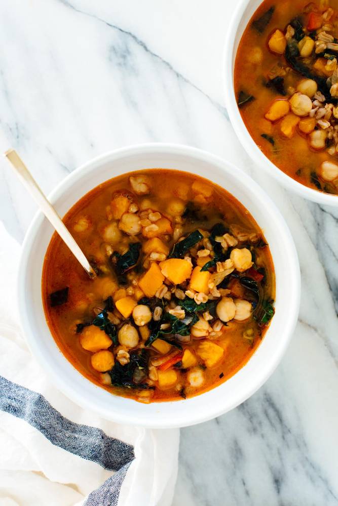 Vegan Sweet Potato, Kale and Chickpea Soup