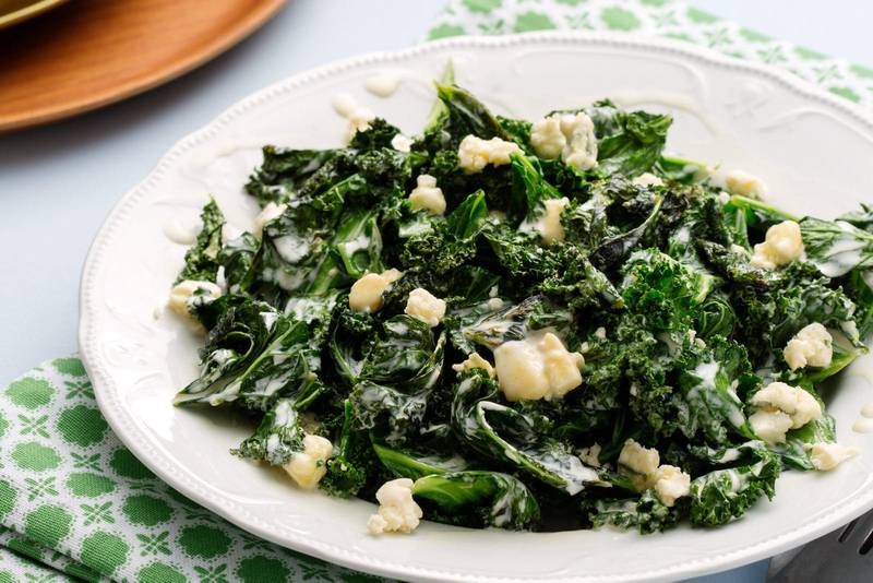 Warm keto kale salad