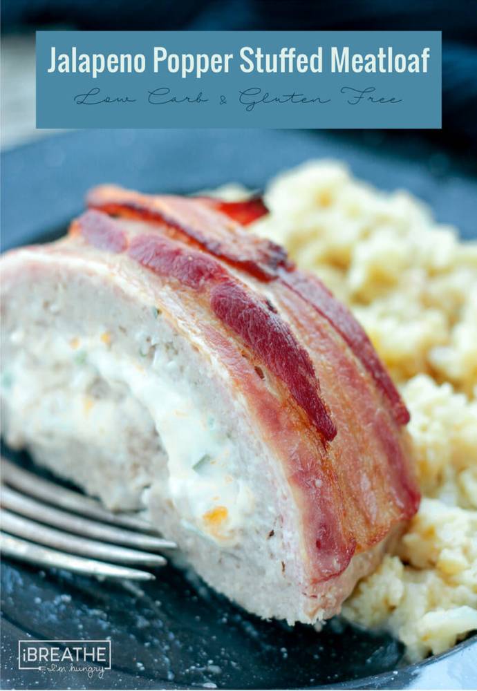 Bacon Wrapped Jalapeño Popper Stuffed Meatloaf