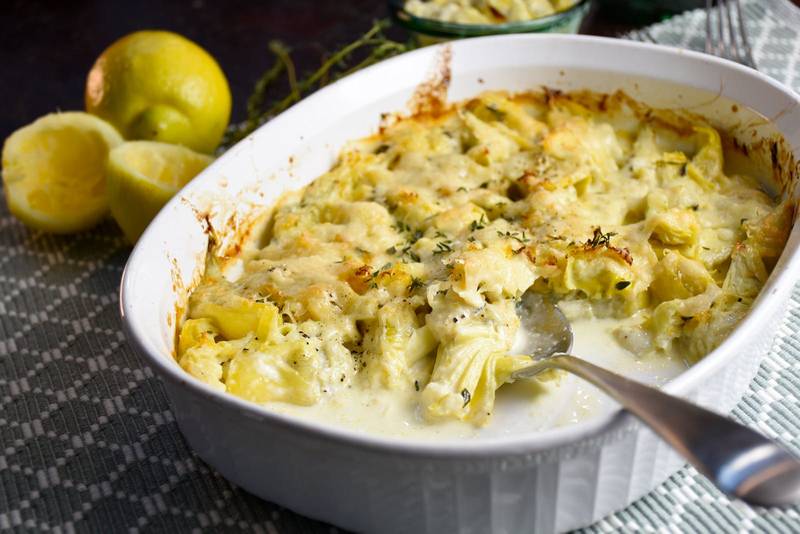 Lemon cream artichokes