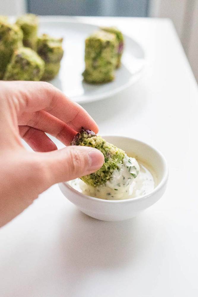 Keto Broccoli Tots with Ranch Dressing