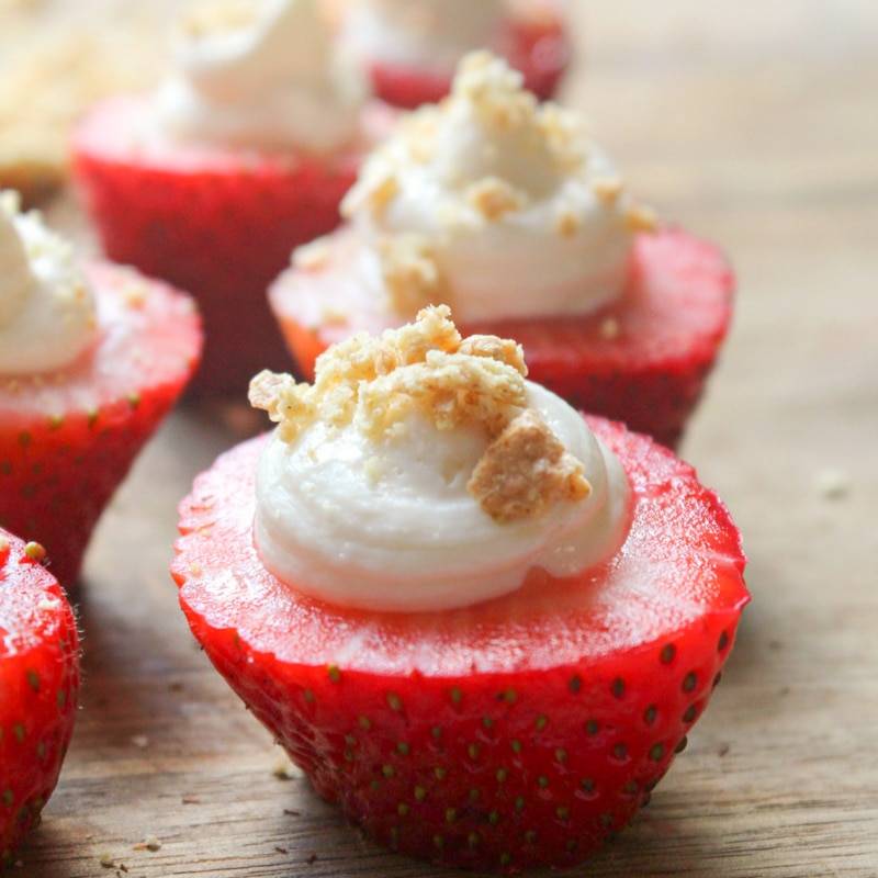 No Bake Strawberry Cheesecake Bites