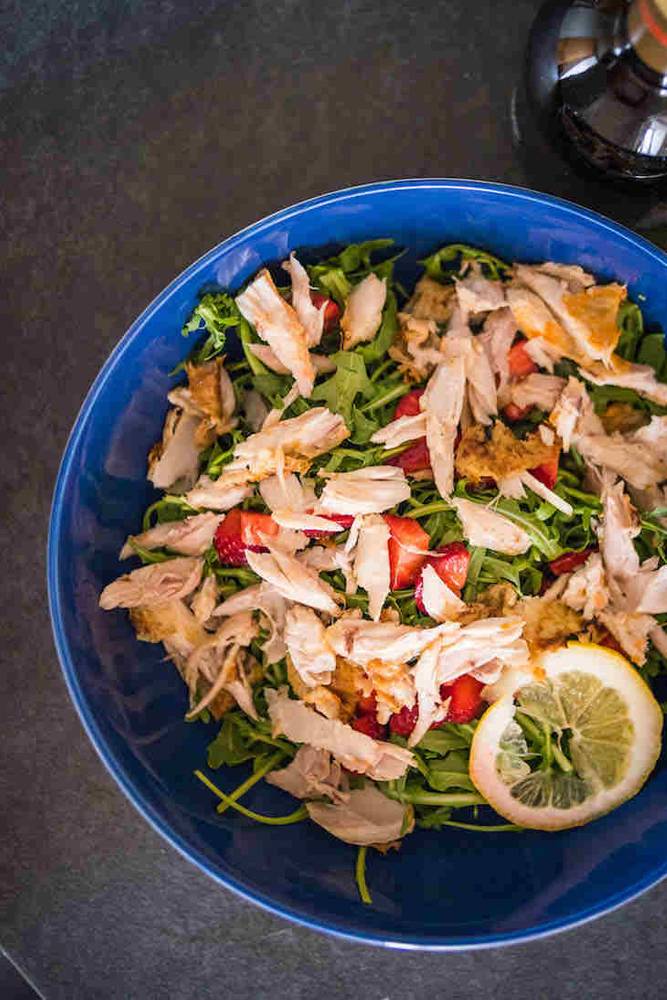 Keto Chicken Salad with Lemon and Strawberries