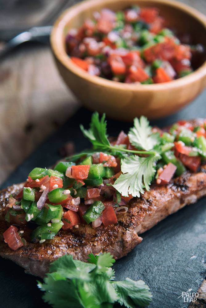 Pico de Gallo with Chili-Spiced Grilled Steak Recipe