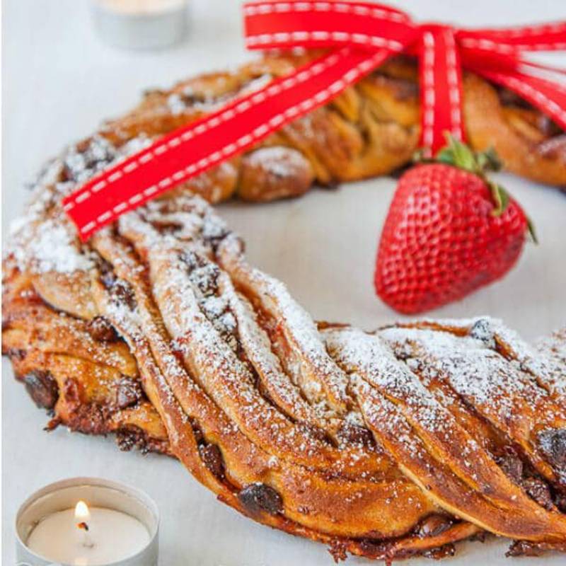 Strawberry & Chocolate Chip Christmas Wreath