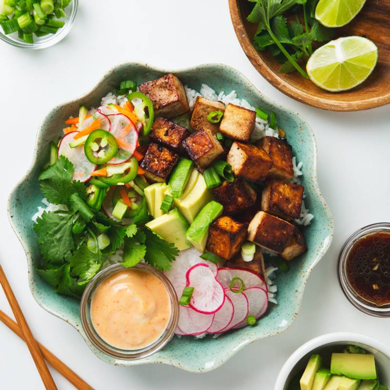 Tofu Banh Mi Bowls with Quick Pickles