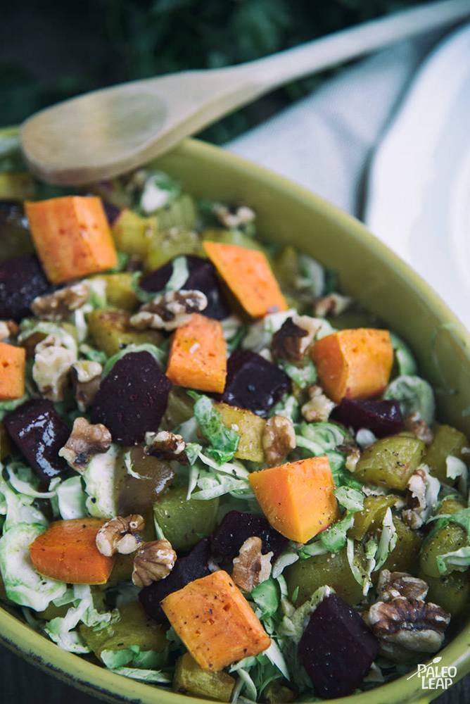Roasted Vegetable and Brussels Sprouts Salad Recipe