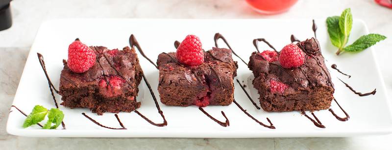 Raspberry Truffle Brownies