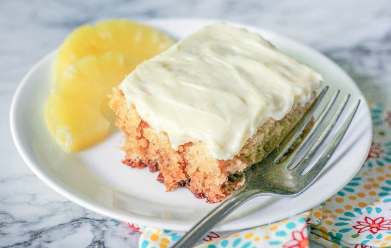 Crushed Pineapple Cake with Cream Cheese Frosting