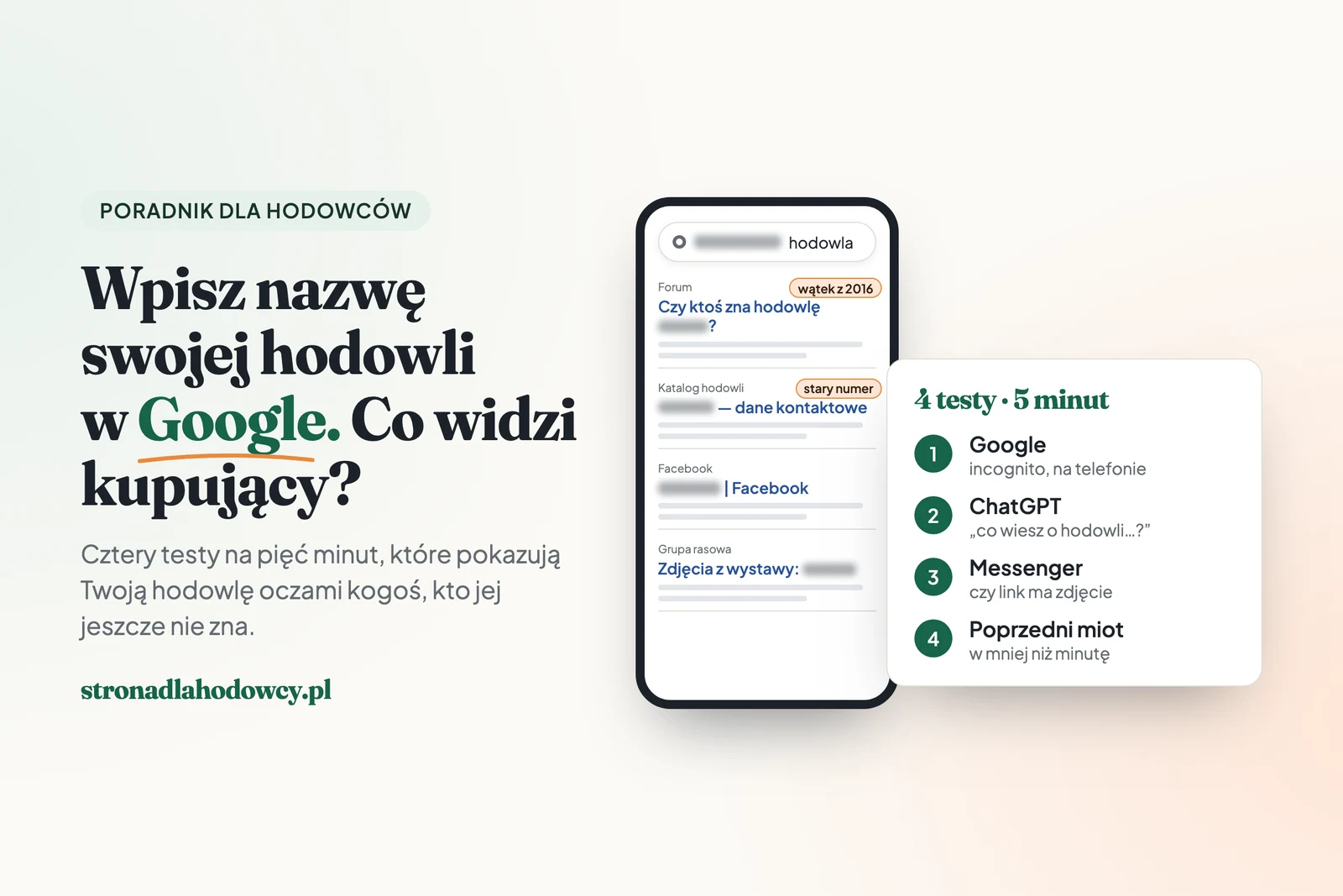 Wpisz nazwę swojej hodowli w Google. Co widzi kupujący?