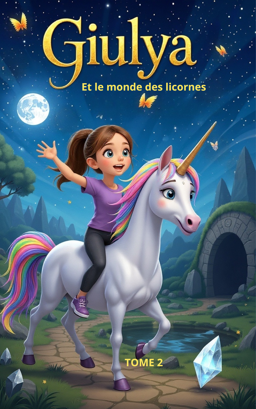 Giulya et le Monde des Licornes: Tome 2: Aventure magique à partir de 5 ans : licornes, courage et amitié pour sauver la Source Sacrée (Giulya et le tapis magique)