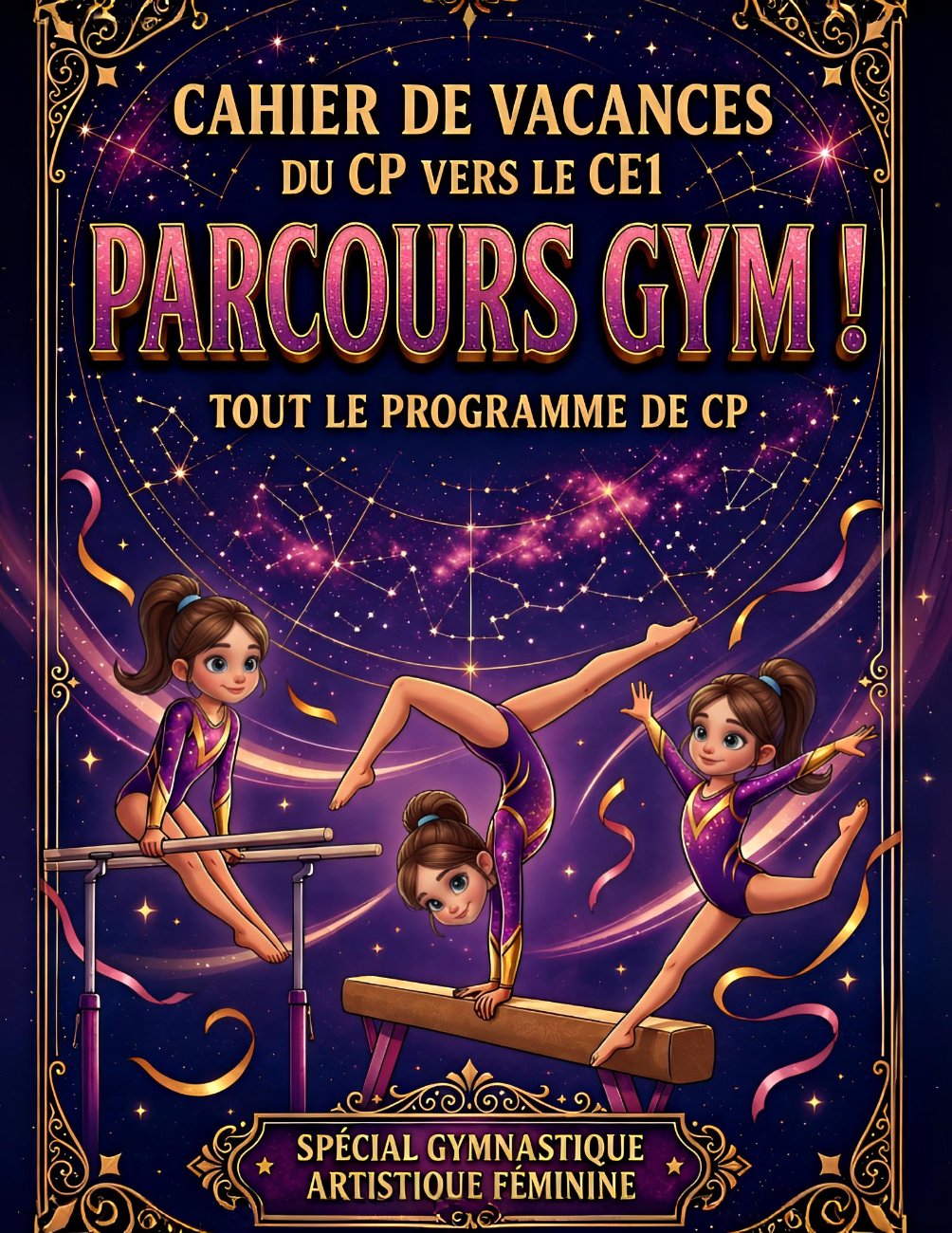 Les cahiers de vacances d’été autour de la gymnastique - Parcours Gym: Cahiers de vacances pour gymnastes de CP – tout le programme + univers GAF
