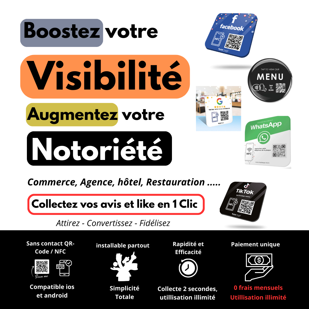 Plaque NFC pour avis Google