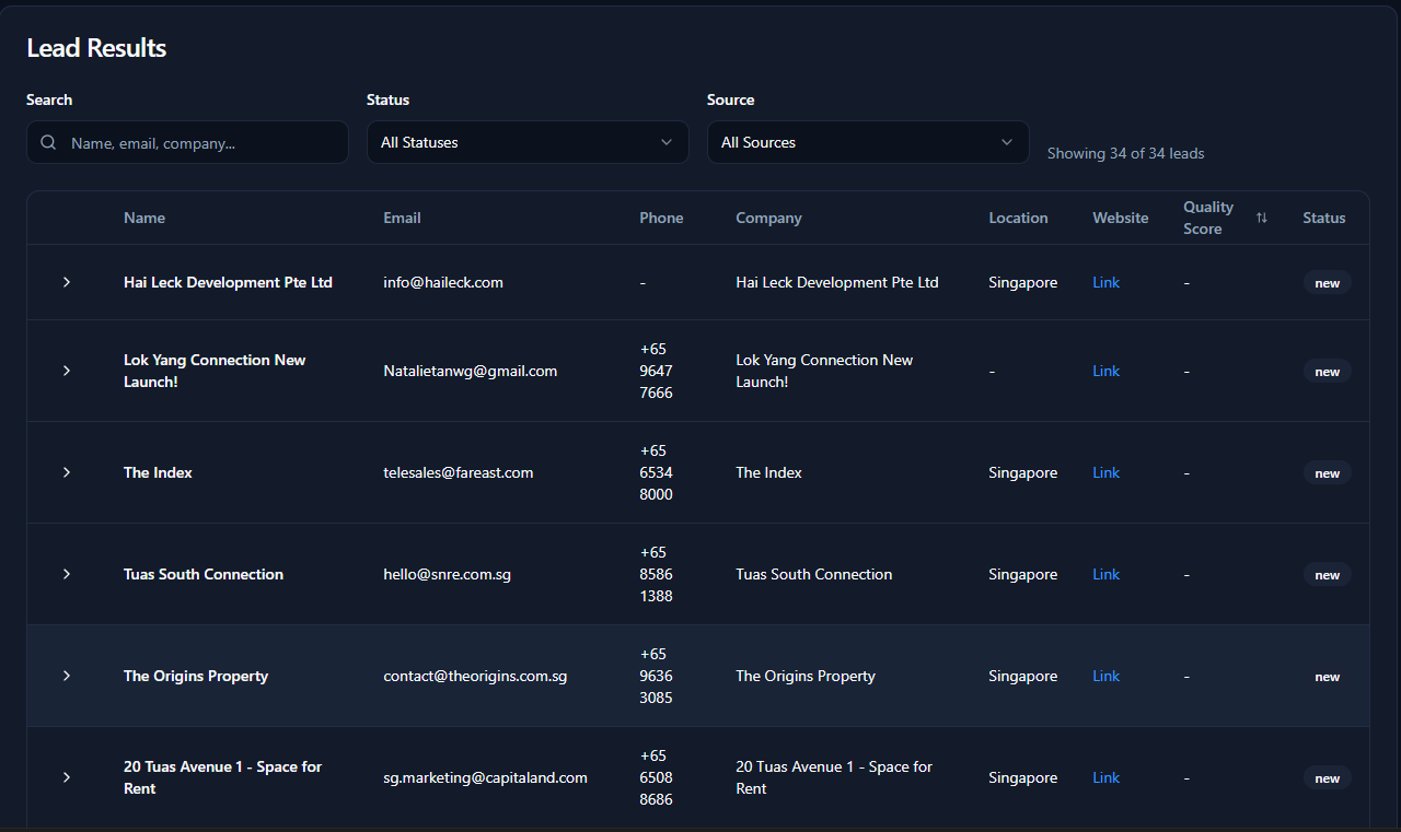 Step 4: Review & Export Leads