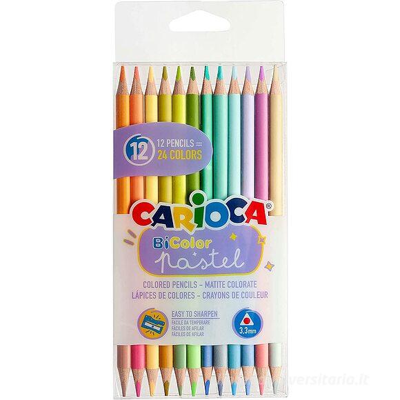 CARIOCA 12 matite colorate Pastel Bi-Color