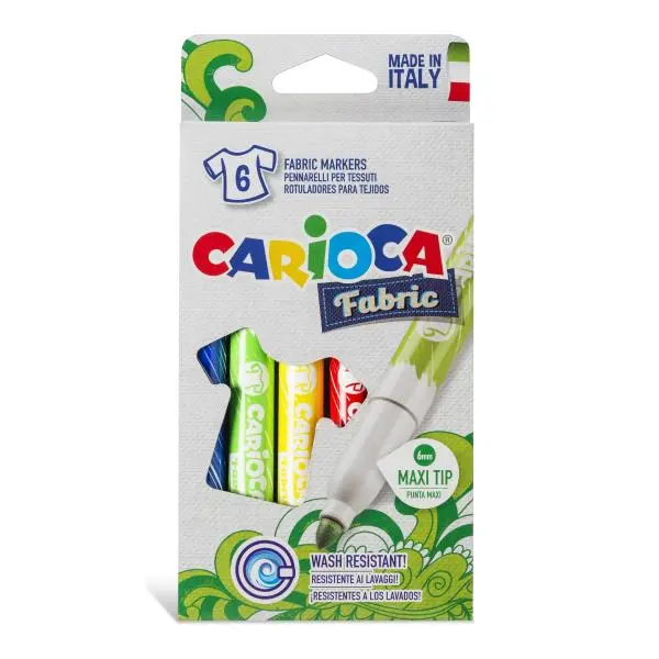 Pennarello Fabric - Carioca - assortito - conf. 6 PER TESSUTI