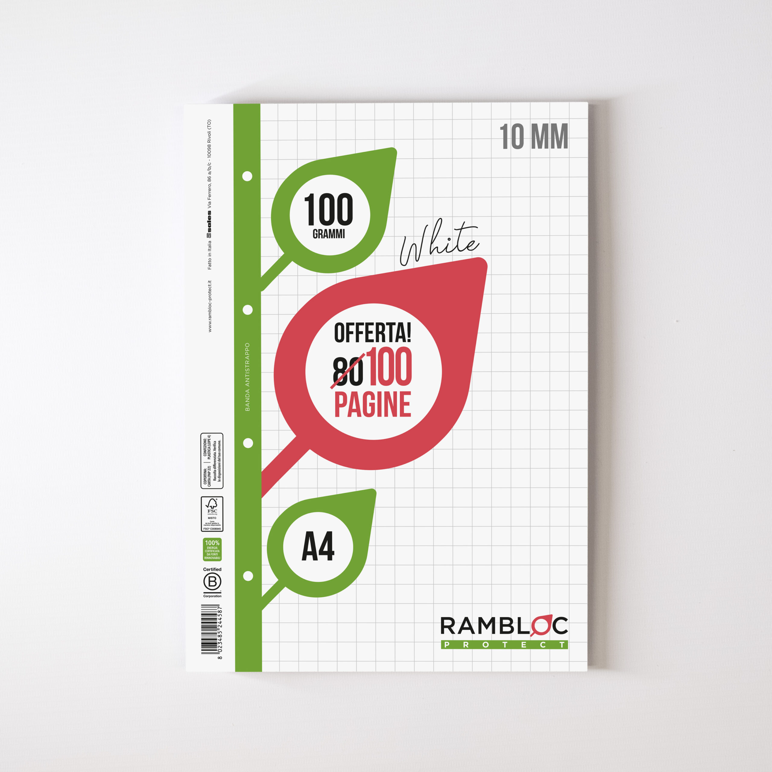 Ricambio rinforzato Rambloc 100 gr. 80+20 pagine