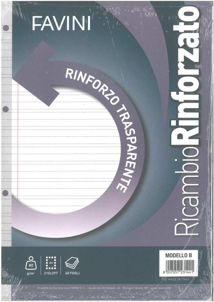Fogli Ricambi Rinforzati Rigo B 3° Elementare 40ff Favini