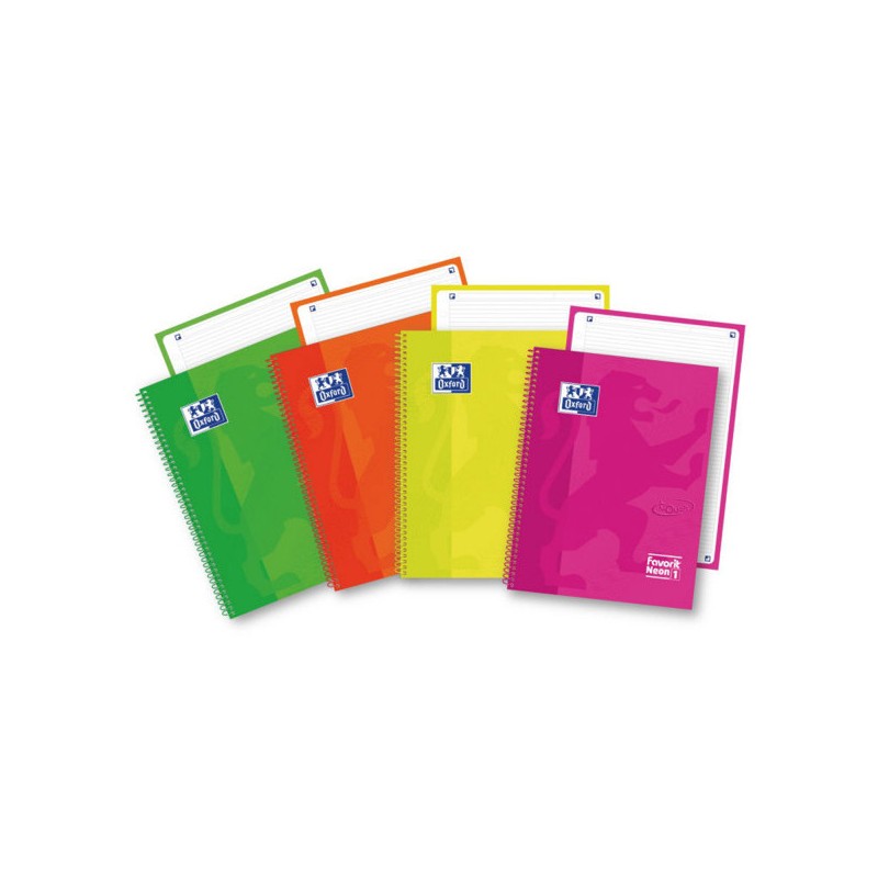 FAVORIT - OXFORD NEON-ON Quaderno Maxi Spiralato 1R 4 Fori 60 fogli 90 gr