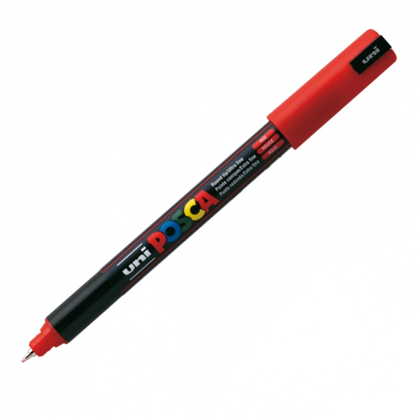 Marcatore uni posca pen pc1m rosso ultra fine