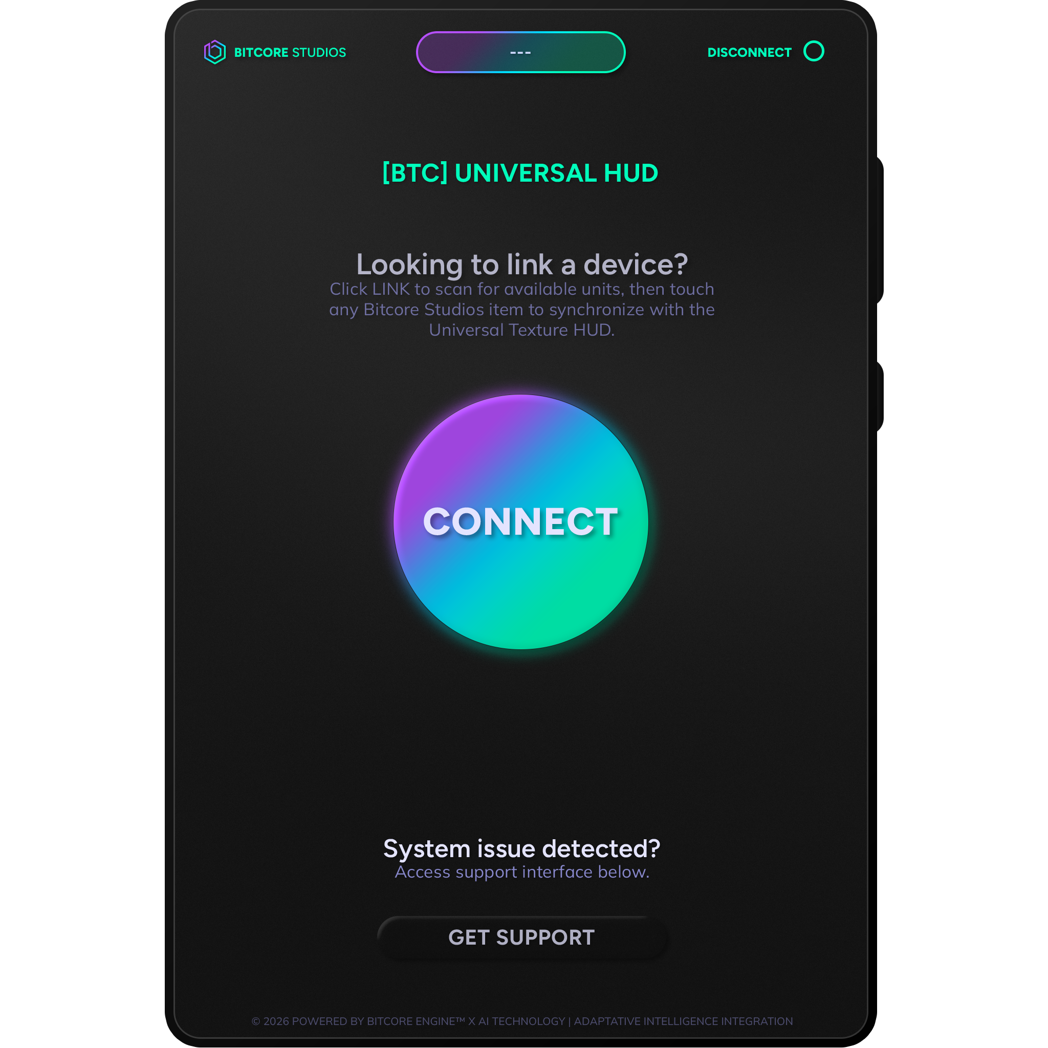 Press CONNECT to detect nearby units.