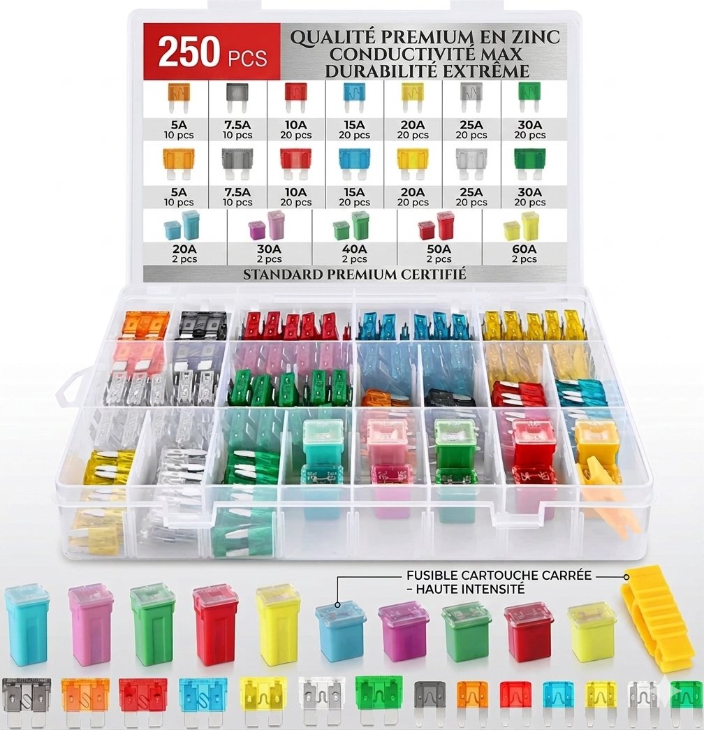 Coffret 250 Fusibles Auto Zinc Haute Conductivité - ExpertDiag