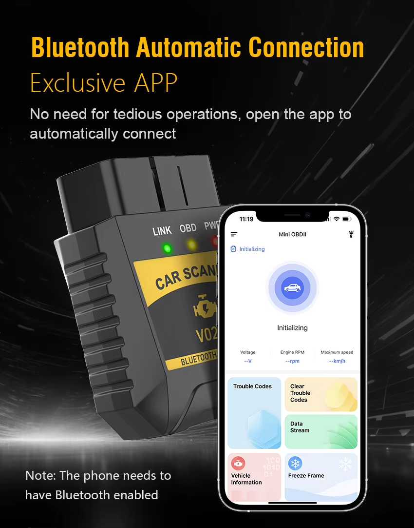 Scanner Diagnostic Sans Fil AutoScan V020 – Bluetooth OBD2 — visuel 3