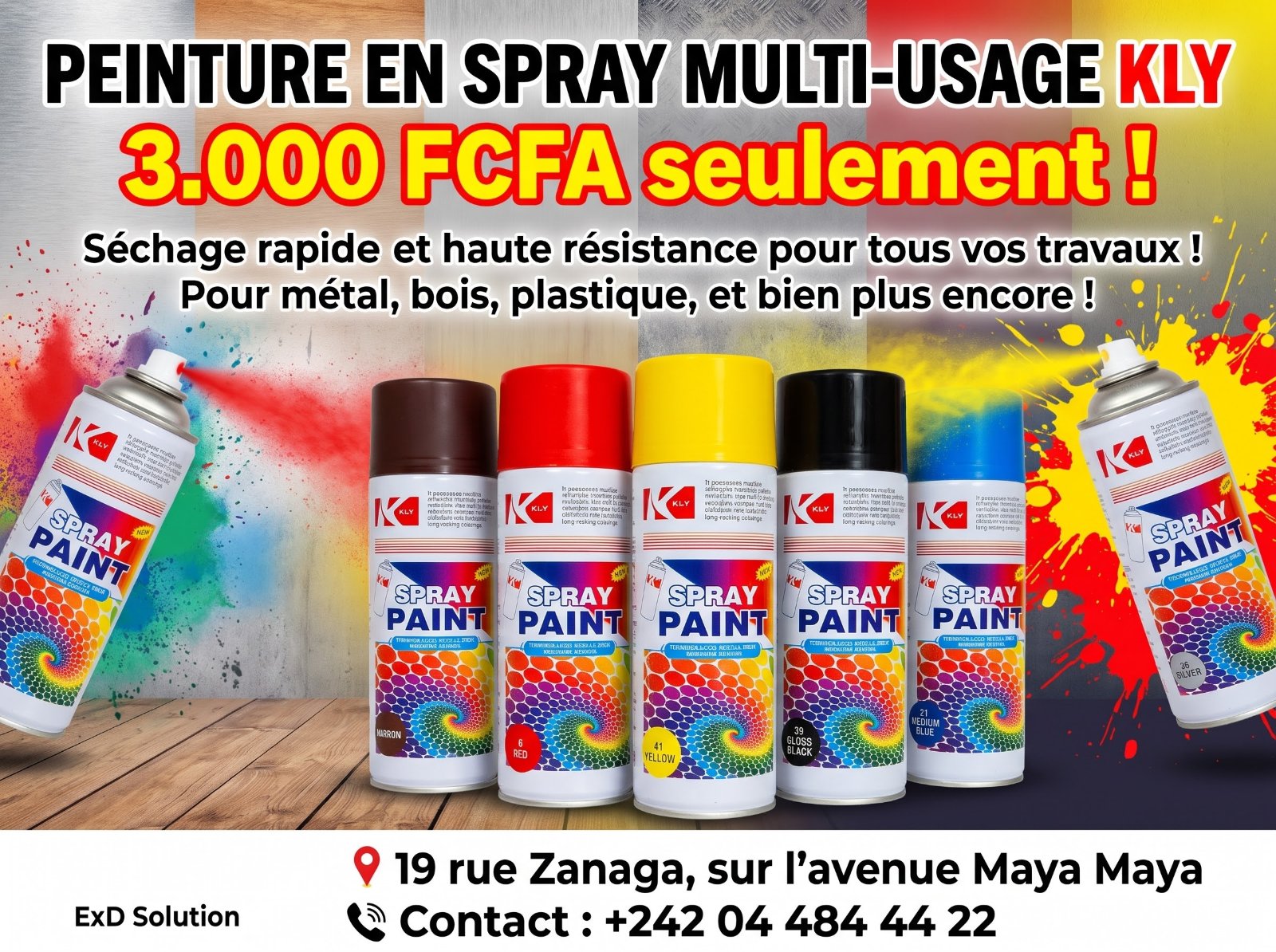Peinture en Spray Multi-Usage KLY – Séchage Rapide & Haute Résistance
