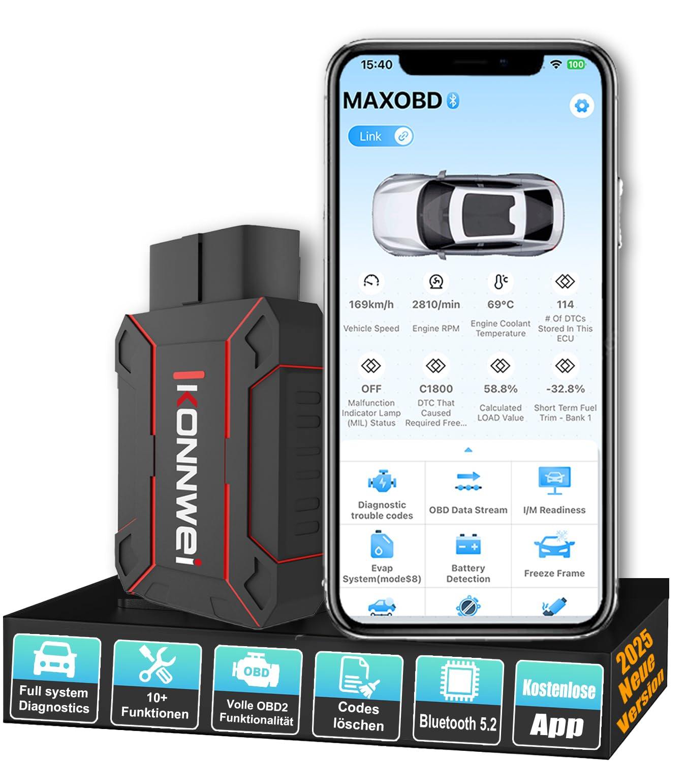 Konnwei MAXOBD – Scanner Diagnostic Auto Bluetooth Congo