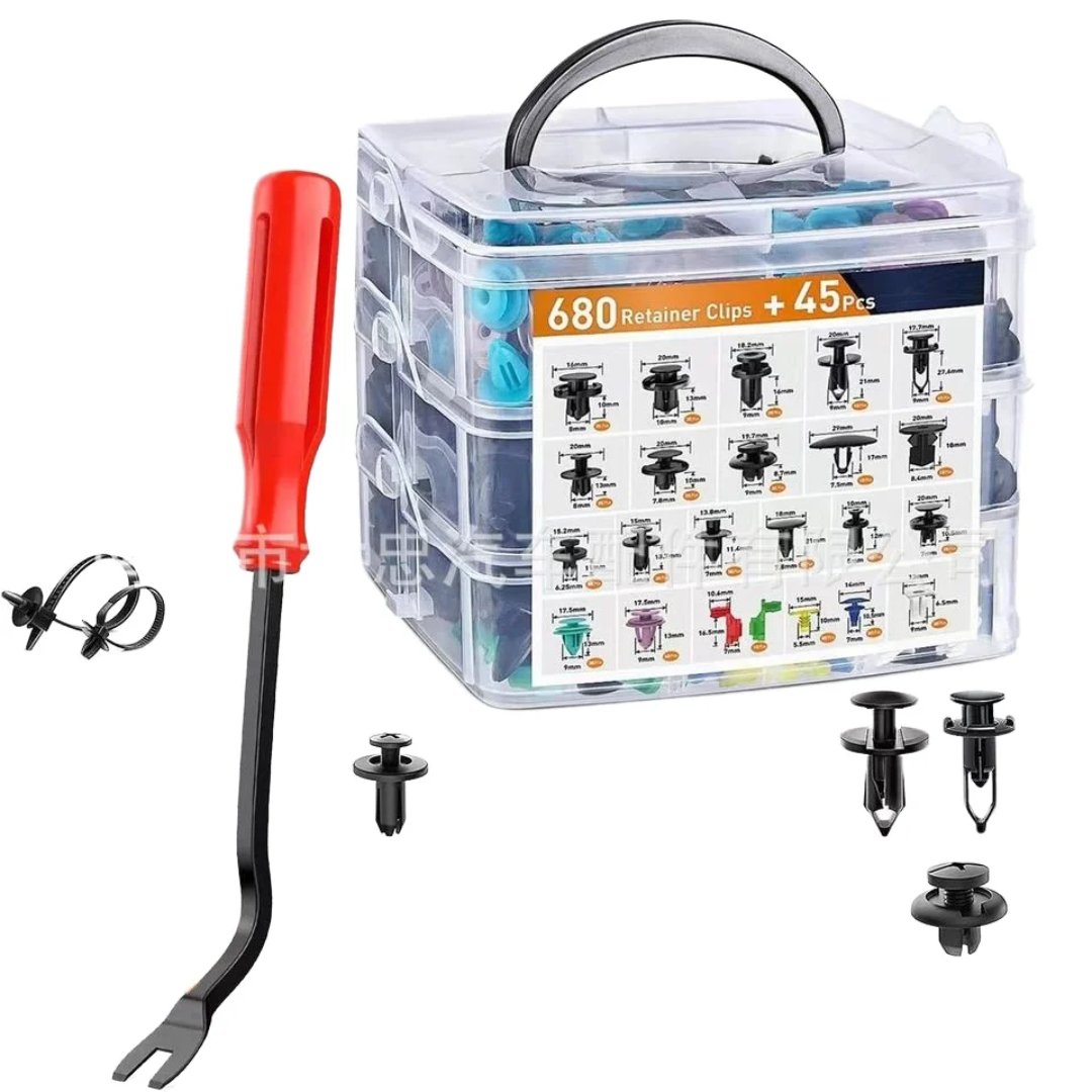 Kit 680 Clips Carrosserie Universels + Outil - ExpertDiag Congo