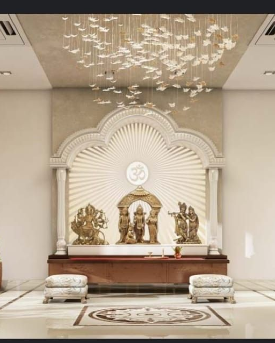 Intricate pooja room design 3